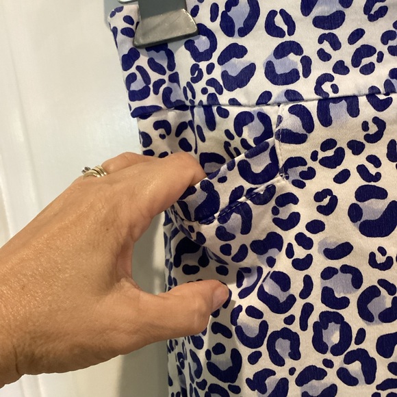 Kim Rogers Blue Leopard Print Women's Bermudas - Picture 3 of 9